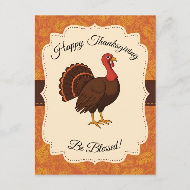 Cartão Postal Blessed Thanksgiving Turkey (Frente)