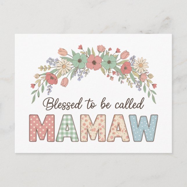 Cartão Postal Blessed to be called Mamaw (Frente)
