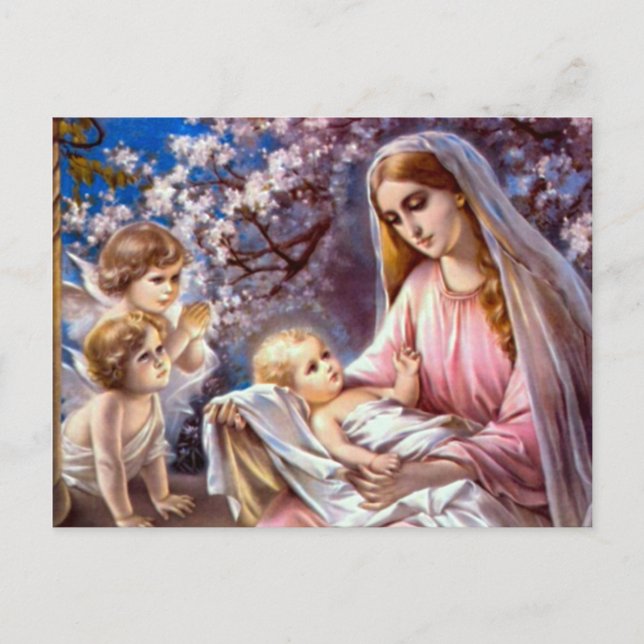Cartão Postal Blessed Virgin Mary and Infant Child Jesus (Frente)