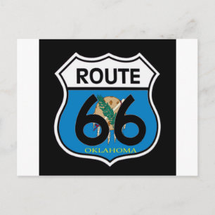 Cartão Postal Blindagem de Oklahoma flag Route 66