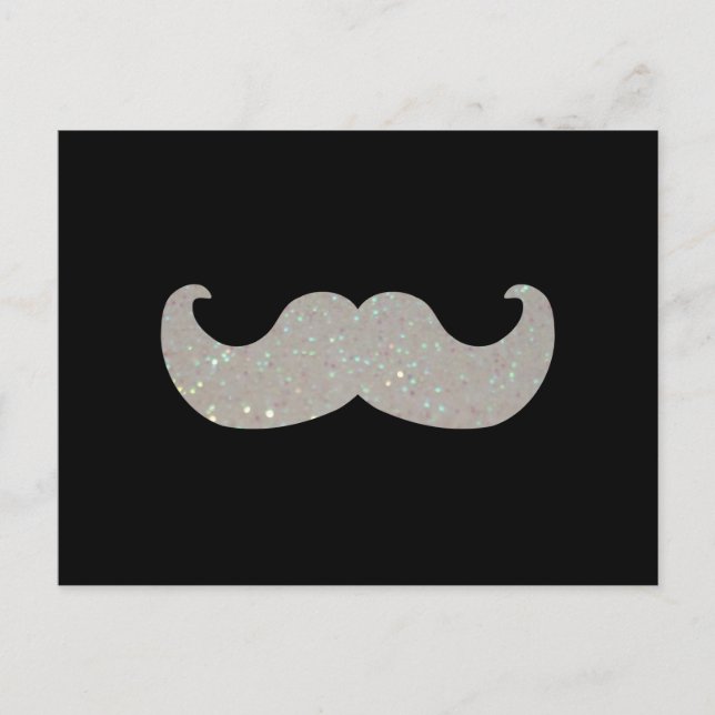 Cartão Postal Bling Branco (Faux Glitter Graphic) (Frente)