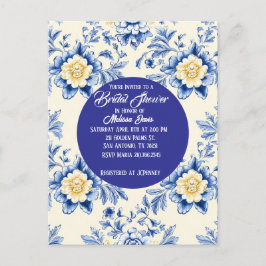 Cartão Postal Blissful Chinoiserie Bridal Shower Invitation