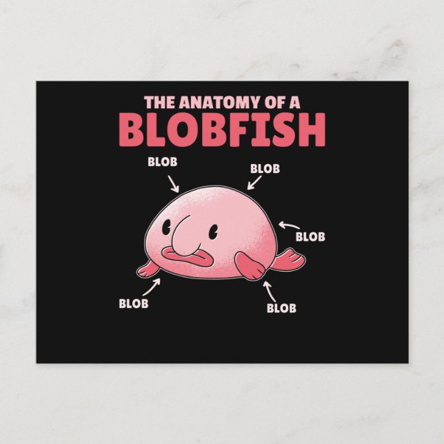 Cartão Postal Blobfish Afirma Anatomia De Blobfish (Frente)