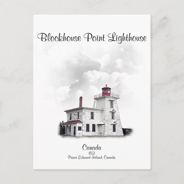 Cartão Postal Blockhouse Point Light - Prince Edward Is., Can (Frente)