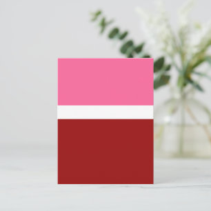 Cartão Postal Bloco de Cor Rosa Branco Marrom Vermelho