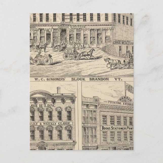 Cartão Postal Bloco de WC Simond em Brandon (Frente)