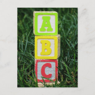 Cartão Postal Blocos ABC na Grama
