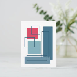 Cartão Postal Blocos Abstratos 1 Design Geométrico 