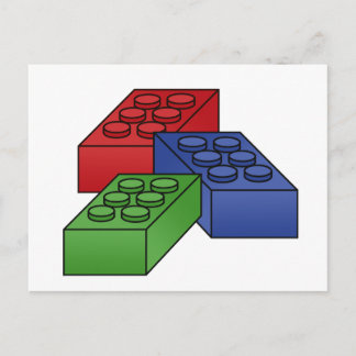 Cartão Postal Blocos de Construção - Ilustração de Vetor