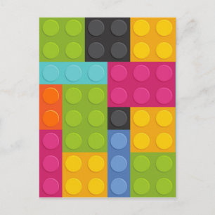 Cartão Postal blocos de construção rosa