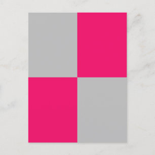 Cartão Postal Blocos de cor rosa quente e Cinza