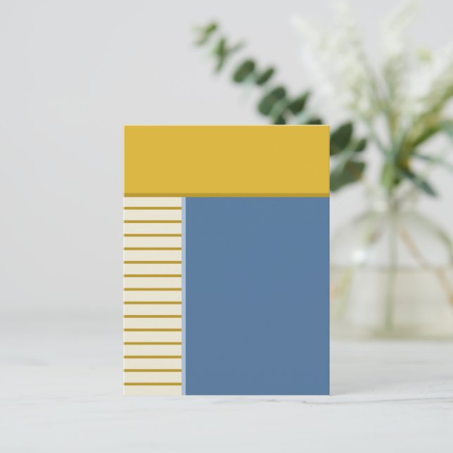 Cartão Postal Blocos e Stripes 2 Design abstrato (Em pé/Frente)