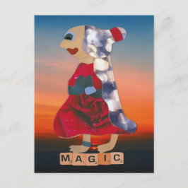 Cartão Postal Bloemen roos vrouw in sunset the sky is the limit 