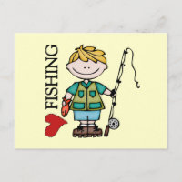 Blond Boy I Love Fishing
