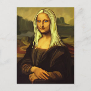 Cartão Postal Blonde Mona Lisa