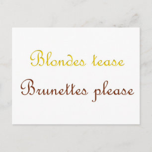 Cartão Postal Blondes&Brunettes