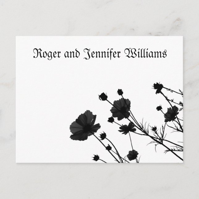 Cartão Postal Bloom Flor Negro - Obrigado (Frente)