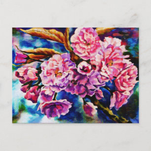 Cartão Postal Bloom Floral Sun Fuchsia Arte Rosa