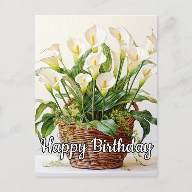 Cartão Postal Blooming Calla Lily Flowers (Frente)