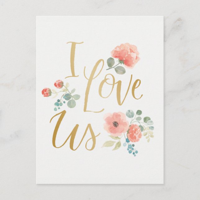 Cartão Postal Blooming Delight White | I Love Us (Frente)
