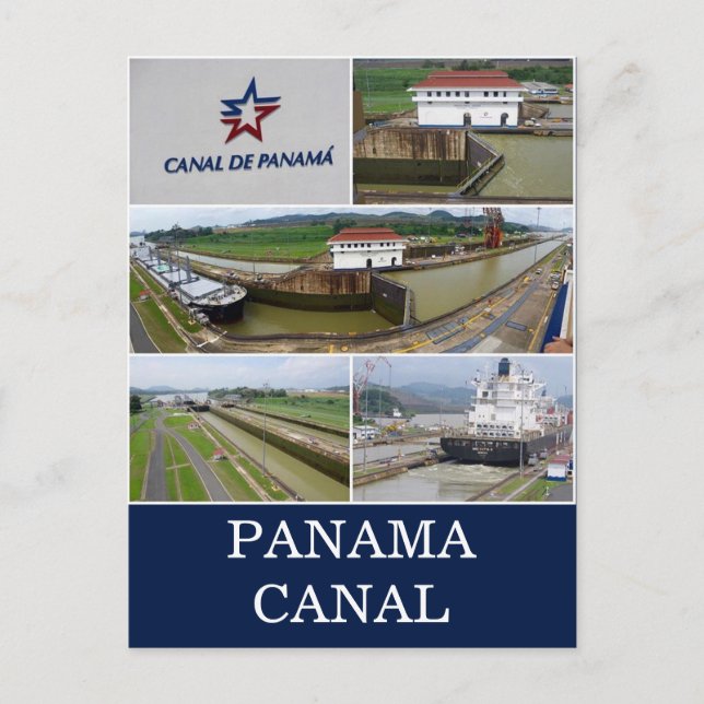 Cartão Postal bloqueio de canal do panamá (Frente)