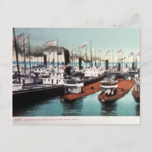 Cartão Postal Bloqueio em Sault Ste Marie - Vintage