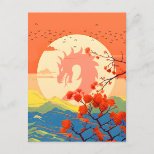 CARTÃO POSTAL BLOSSOM NATURE MOUNTAIN DRAGON