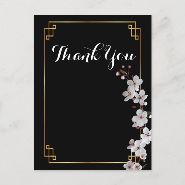 Cartão Postal Blossomas de Cereja Brancos e Quadro de ouros Obri (Frente)