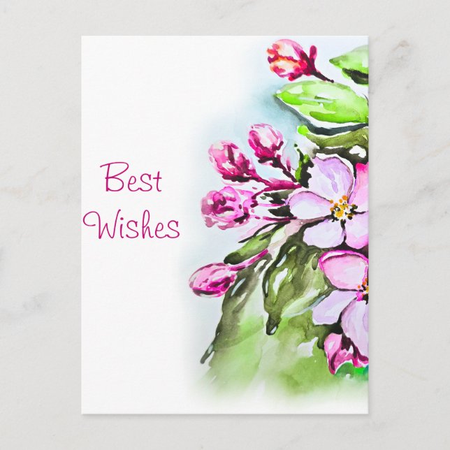 Cartão Postal Blossomas de Maçã Bloqueando (Frente)