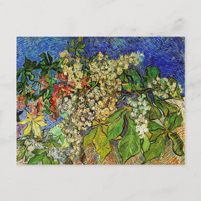 Cartão Postal Blossoming Chestnut Branches Van Gogh Fine Art (Frente)