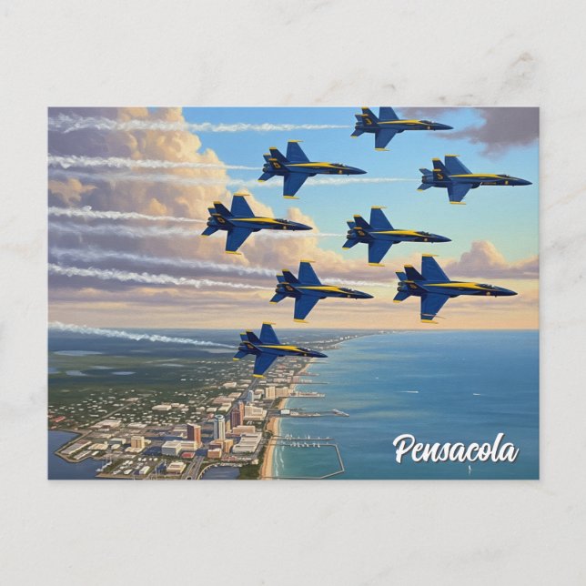 Cartão Postal Blue Angels em Pensacola Florida (Frente)