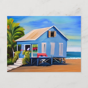 Cartão Postal Blue Beach Home e Ocean Manter em contato