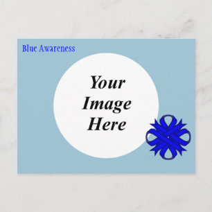 Cartão Postal Blue Clover Ribbon Tmpl por Kenneth Yoncich