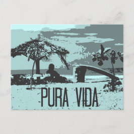 Cartão Postal Blue Costa Rica Pura Vida Surfer