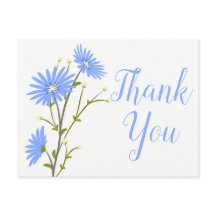 Blue Floral Obrigado Daisy Flower Wedding Daisies