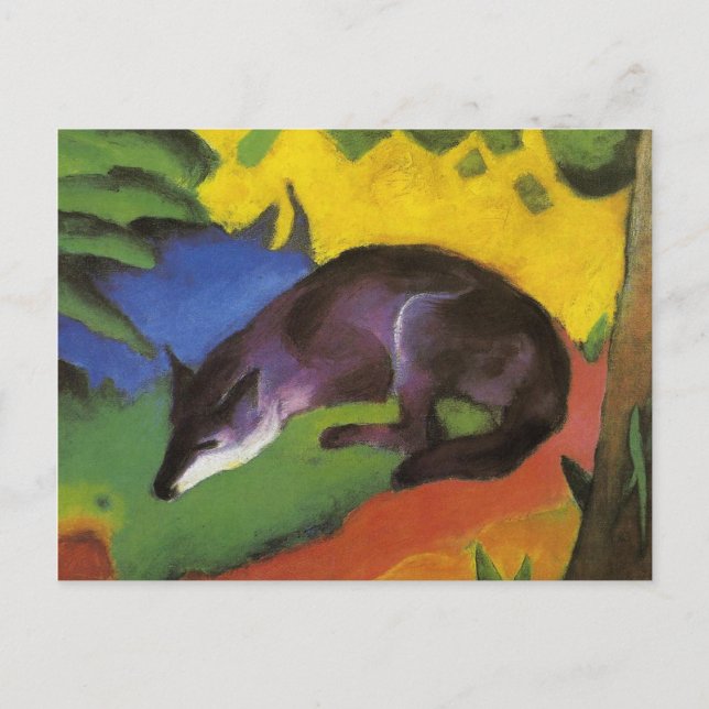 Cartão Postal Blue Fox (por Franz Marc) (Frente)