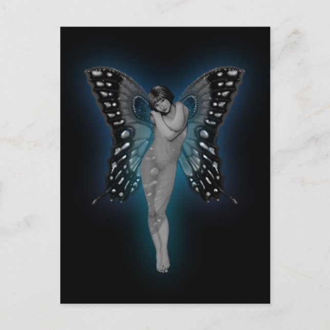 Cartão Postal Blue Glow Fairiy (Frente)