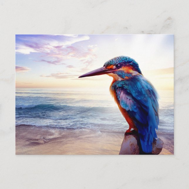 Cartão Postal Blue Hummingbird Exotic Sunset Beach (Frente)