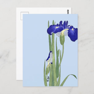Cartão Postal Blue Irises de Ohara Koson