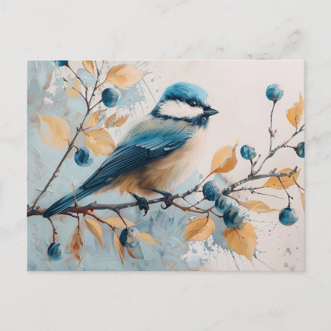 Cartão Postal Blue Jay Watercolor Art (Frente)