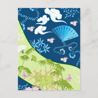 Cartão Postal Blue Kimono