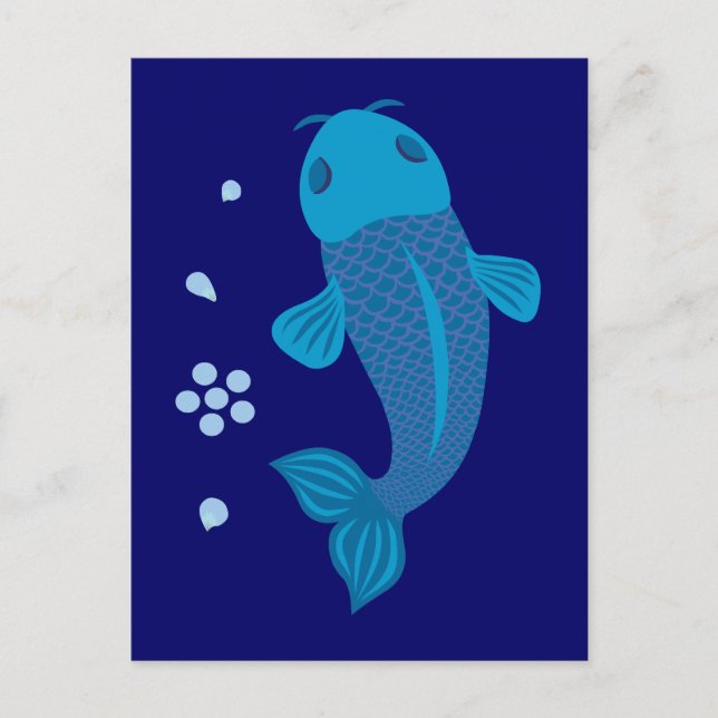 Cartão Postal Blue Koi Fish (Frente)