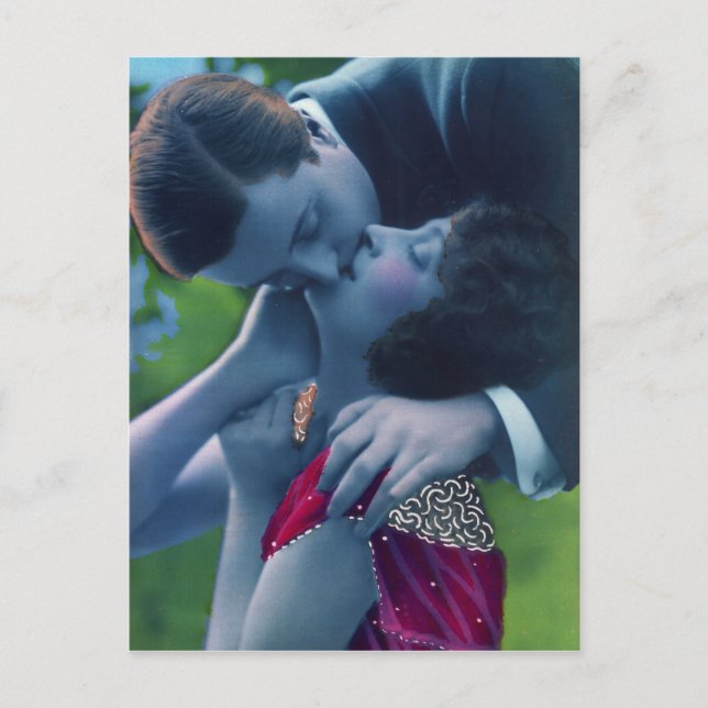 Cartão Postal Blue Lovers em Paris (Frente)