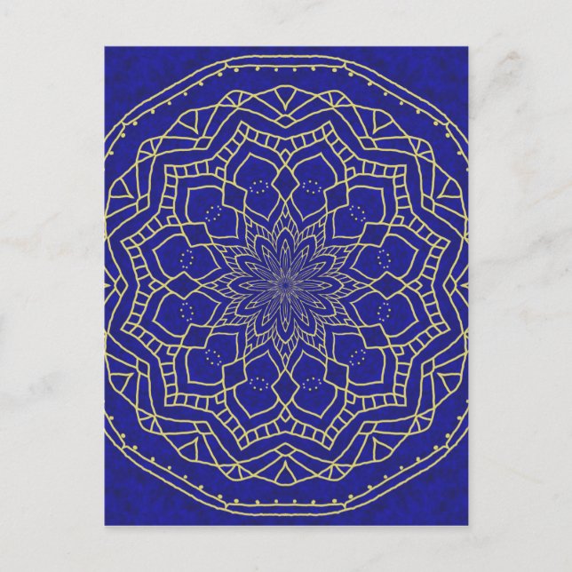 Cartão Postal Blue Mandala (Frente)