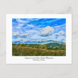 Cartão Postal Blue Mounts North Georgia Watercolor Painting