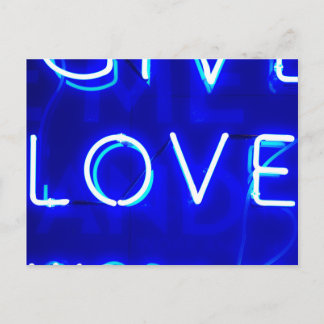 Cartão Postal Blue Neon Love