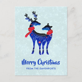 Cartão Postal Blue Nordic Christmas Reindepaer