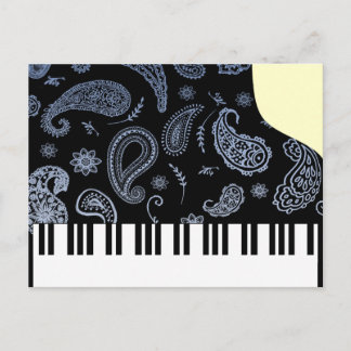 Cartão Postal Blue Paisley Piano