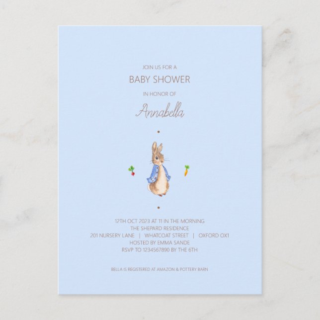 Cartão Postal Blue Peter the Rabbit (Frente)