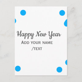 Cartão Postal Blue polkadots happy new year add name messasimple
